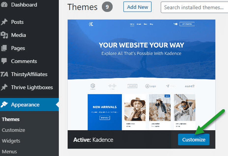 how to install a theme for a WordPress Blog
